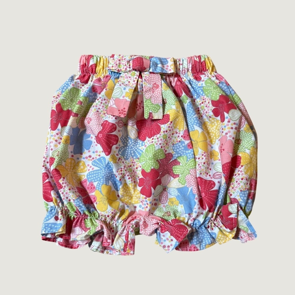 Little English Bloomers Girls Multicolor Floral Ruffle Bubble SIZE 3M